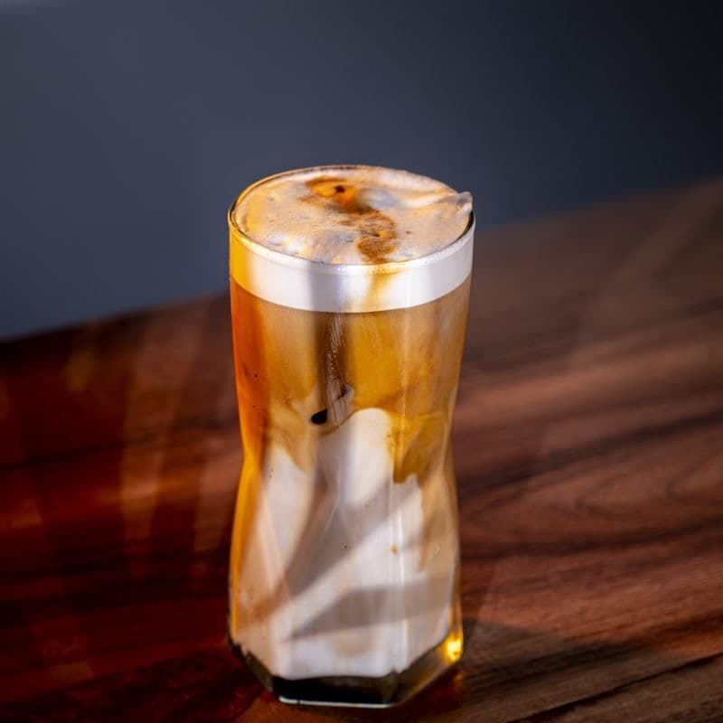 Iced latte con café de la finca